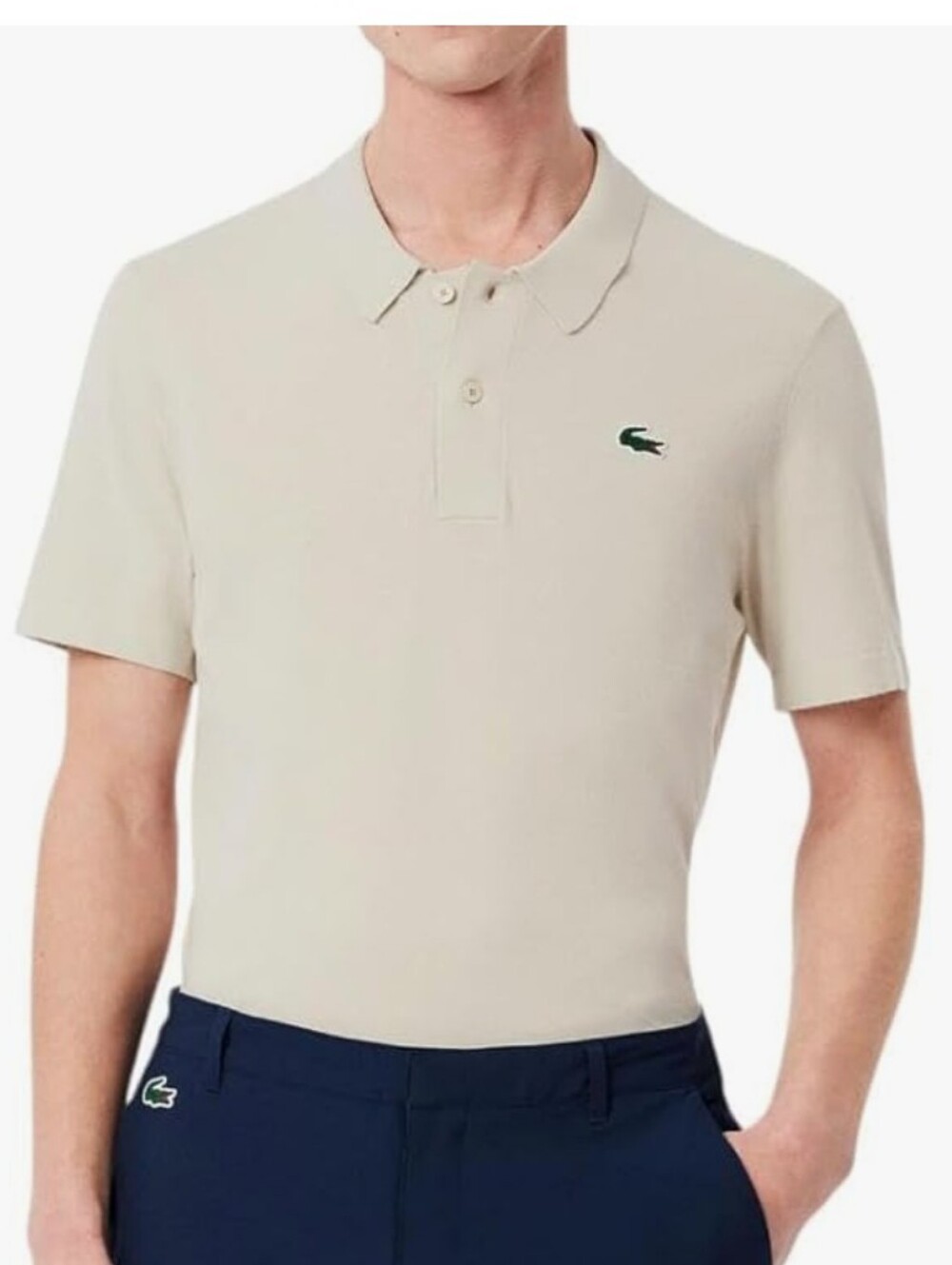 Lacoste Cream Short Sleeve Polo